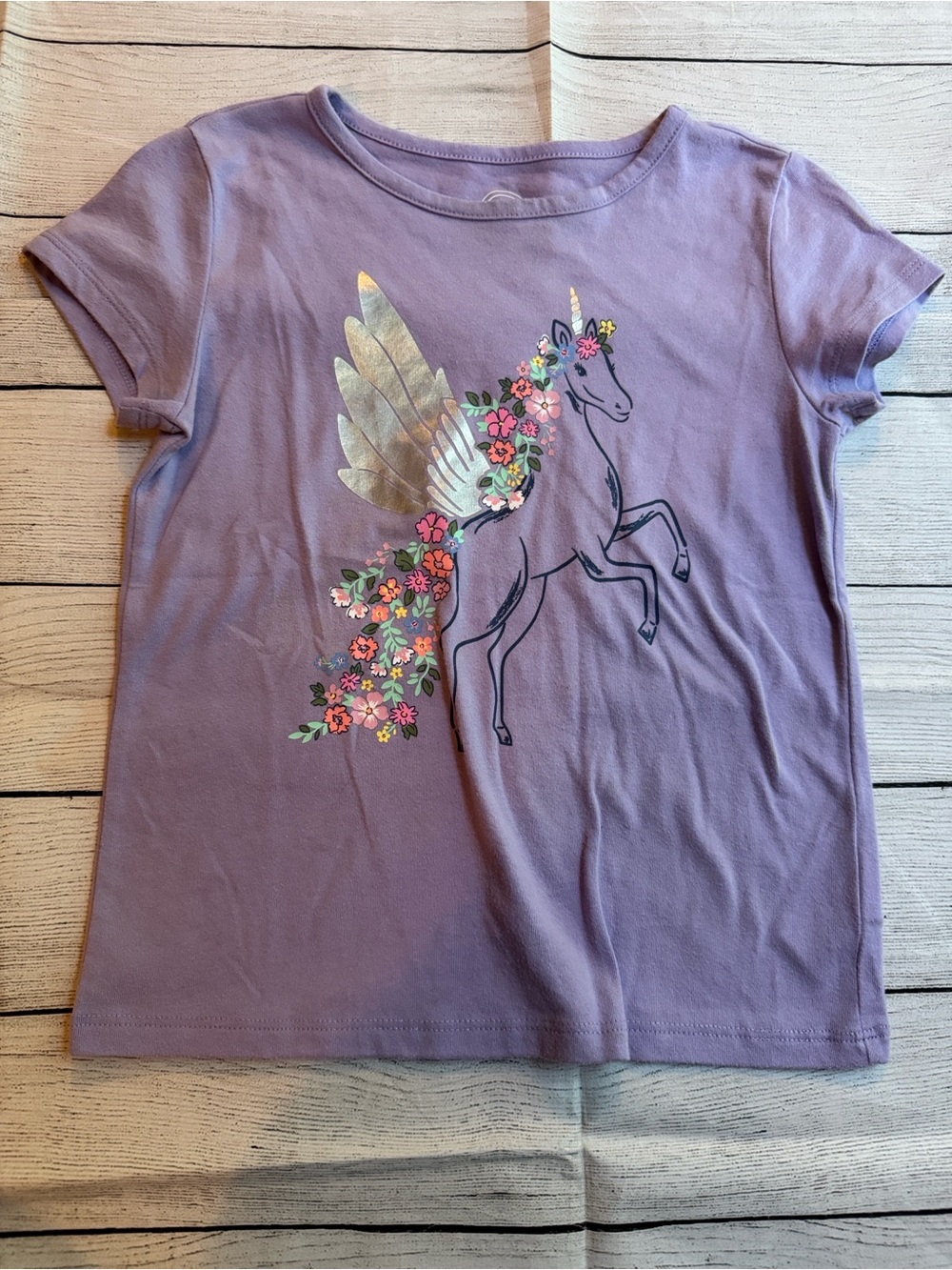 wonder nation Purple Unicorn Short Sleeve Shirt size Small